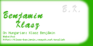 benjamin klasz business card