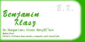 benjamin klasz business card